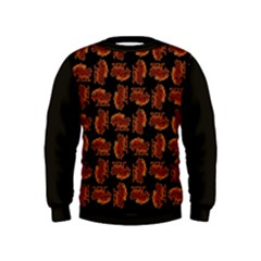 Fantasy skeleton dragon hand drawn motif pattern Kids  Sweatshirt