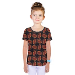 Fantasy Skeleton Dragon Hand Drawn Motif Pattern Kids  One Piece T-shirt