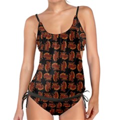 Fantasy skeleton dragon hand drawn motif pattern Tankini Set