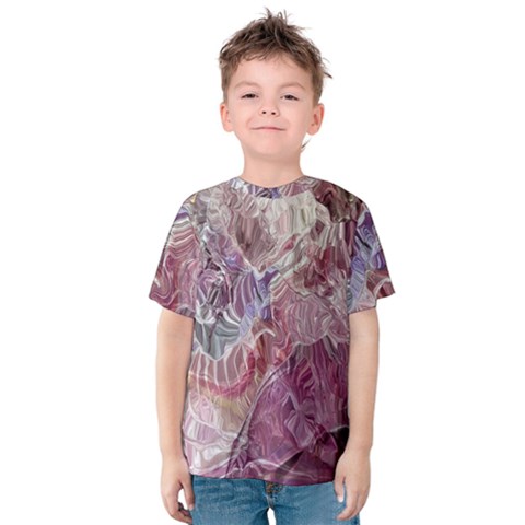 Hidden Heart Kids  Cotton T-shirt by kaleidomarblingart