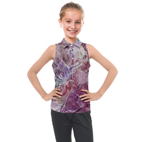 Hidden Heart Kids  Sleeveless Polo T-shirt by kaleidomarblingart