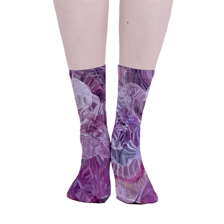 Hidden Heart Smooth Crew Length Tube Socks