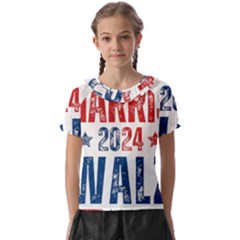 Kamala Harris 2024 Walz Kids  Frill Chiffon Blouse