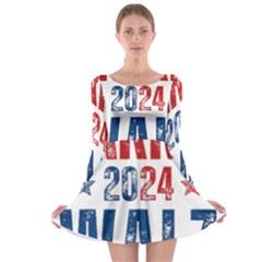 Kamala Harris 2024 Walz Long Sleeve Skater Dress by Safari