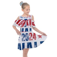 Kamala Harris 2024 Walz Kids  Shoulder Cutout Chiffon Dress by Safari