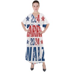 Kamala Harris 2024 Walz V-neck Boho Style Maxi Dress by Safari