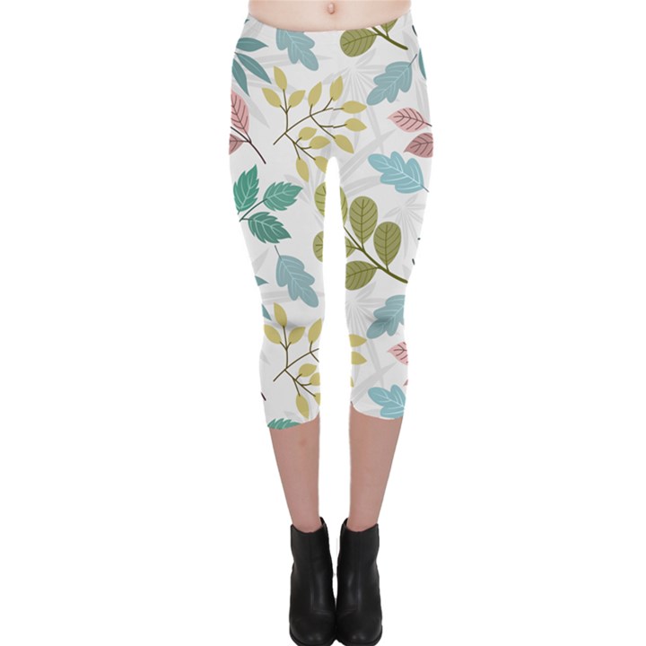 Leaf pattern  Capri Leggings 