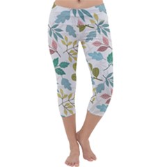 Leaf Pattern  Capri Yoga Leggings