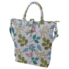 Leaf Pattern  Buckle Top Tote Bag by Safari