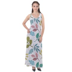 Leaf Pattern  Sleeveless Velour Maxi Dress by Safari