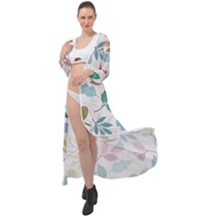 Leaf Pattern  Maxi Chiffon Beach Wrap by Safari