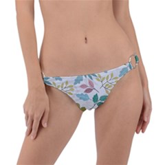 Leaf Pattern  Ring Detail Bikini Bottoms