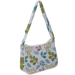 Leaf Pattern  Zip Up Shoulder Bag