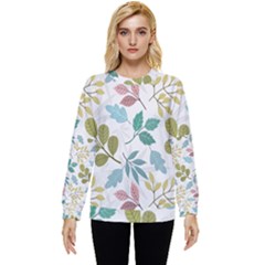 Leaf Pattern  Hidden Pocket Sweatshirt