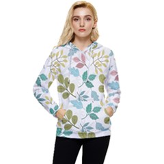 Leaf Pattern  Women s Lightweight Drawstring Hoodie