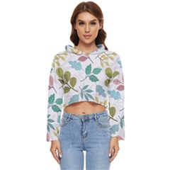 Leaf Pattern  Women s Lightweight Cropped Hoodie by Safari