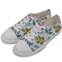 Leaf Seamless Pattern  Men s Low Top Canvas Sneakers by Safari