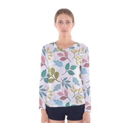 Leaf Seamless Pattern  Women s Long Sleeve T-shirt