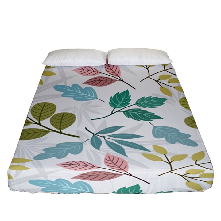 Leaf seamless pattern  Fitted Sheet (King Size)