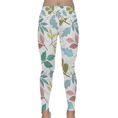 Leaf Seamless Pattern  Lightweight Velour Classic Yoga Leggings by Safari