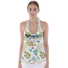 Leaf Seamless Pattern  Tie Back Tankini Top