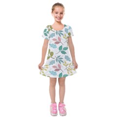 Leaf Seamless Pattern  Kids  Short Sleeve Velvet Dress