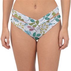 Leaf Seamless Pattern  Double Strap Halter Bikini Bottoms by Safari