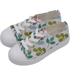 Leaf Seamless Pattern  Kids  Low Top Canvas Sneakers by Safari