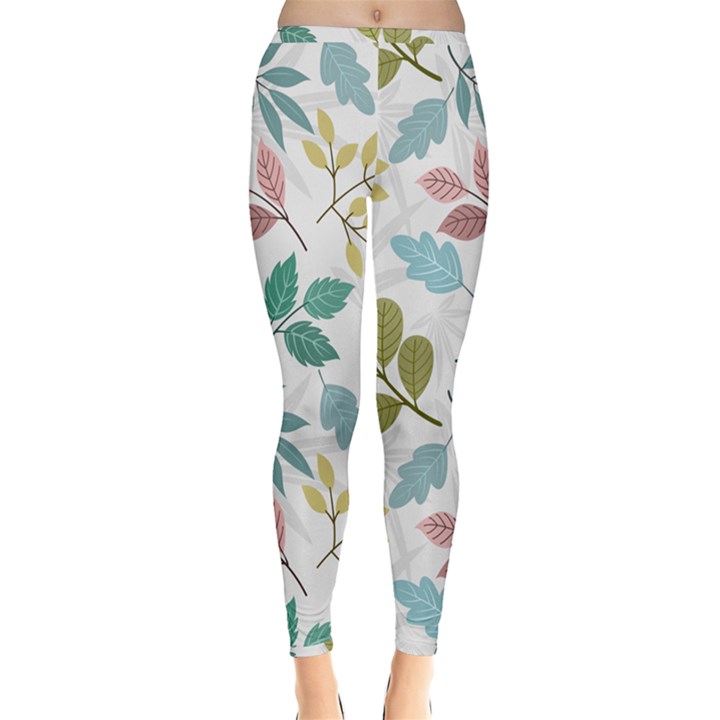 Leaf seamless pattern  Inside Out Leggings