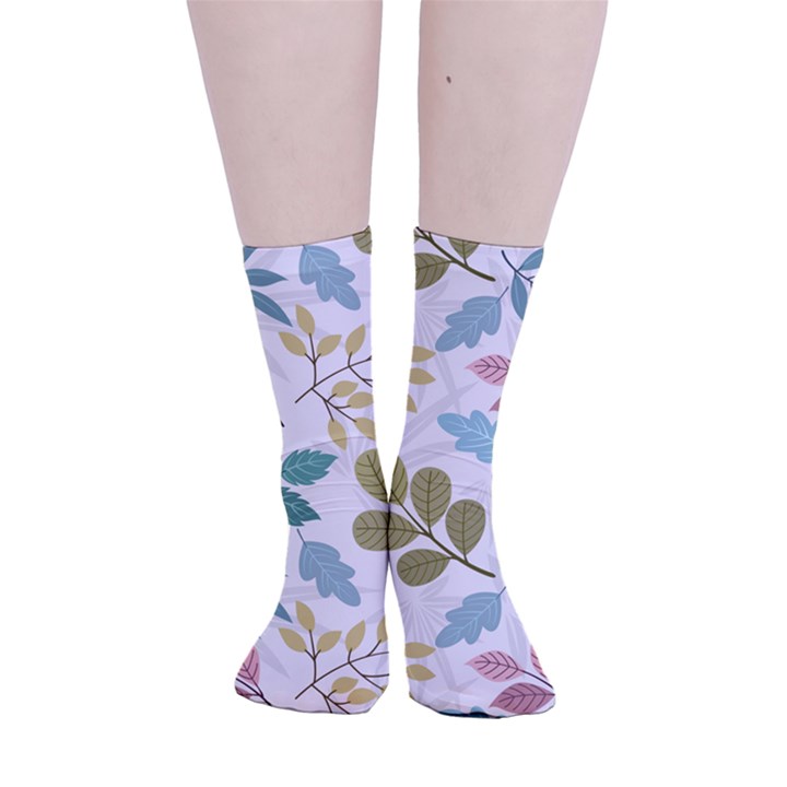 Leaf seamless pattern  Smooth Crew Length Tube Socks