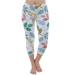 Leaf Seamless Pattern  Capri Winter Leggings 