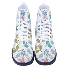 Leaf Seamless Pattern  Women s High-top Canvas Sneakers by Safari