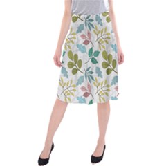 Leaf Seamless Pattern  Midi Beach Skirt