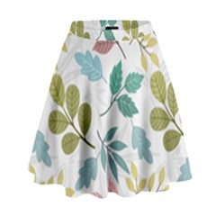 Leaf Seamless Pattern  High Waist Skirt