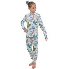 Leaf Seamless Pattern  Kids  Long Sleeve Set 