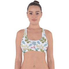 Leaf Seamless Pattern  Cross Back Hipster Bikini Top  by Safari