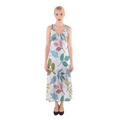 Leaf Seamless Pattern  Sleeveless Maxi Dress by Safari