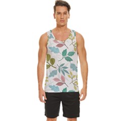 Leaf Seamless Pattern  Men s Wide Collar Tank Top