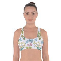 Leaf Seamless Pattern  Cross Back Sports Bra by Safari