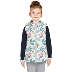 Leaf Seamless Pattern  Kids  Hooded Puffer Vest