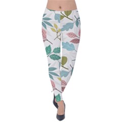 Leaf Seamless Pattern  Velvet Leggings by Safari