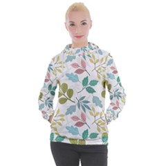 Leaf Seamless Pattern  Women s Hooded Pullover