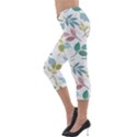 Leaf seamless pattern  Lightweight Velour Capri Leggings  View3