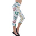 Leaf seamless pattern  Lightweight Velour Capri Leggings  View4