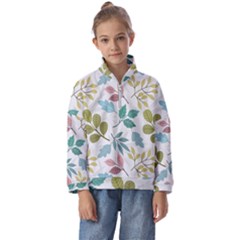 Leaf Seamless Pattern  Kids  Half Zip Hoodie