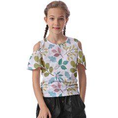 Leaf Seamless Pattern  Kids  Butterfly Cutout T-shirt by Safari