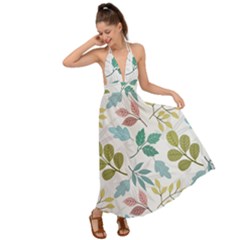 Leaf Seamless Pattern  Backless Maxi Beach Dress by Safari