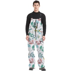 Leaf Seamless Pattern  Men s Front Zip Ski And Snowboard Bib Pants by Safari