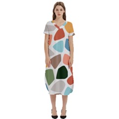 Shapes Seamless Pattern T-shirt Midi Dress With Pockets by Safari