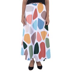 Shapes Seamless Pattern Flared Maxi Skirt by Safari